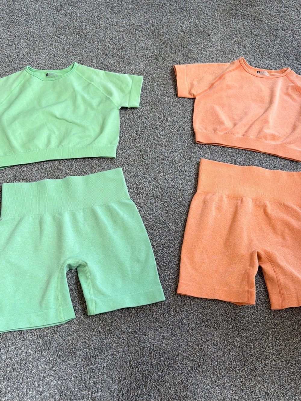 Two-Piece Active Sets in Mint Green & Peach